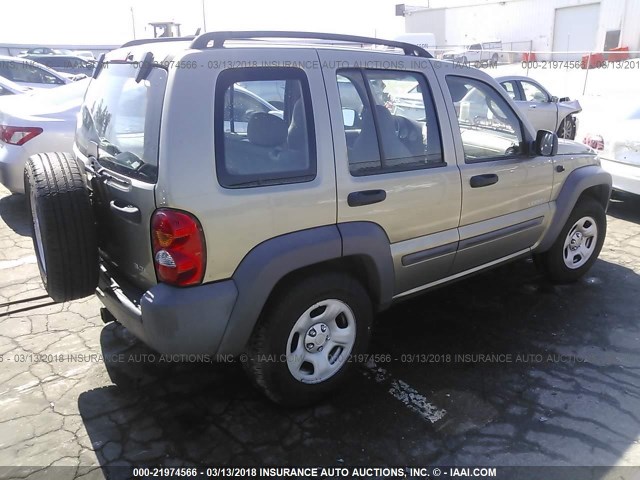 1J4GK48K64W202828 - 2004 JEEP LIBERTY SPORT Champagne photo 4