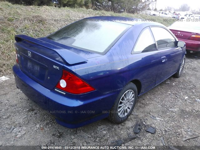 1HGEM22955L025081 - 2005 HONDA CIVIC EX BLUE photo 4