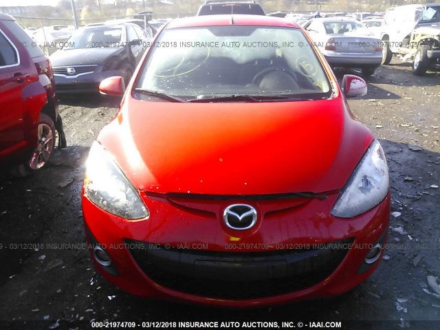 JM1DE1LY5C0134209 - 2012 MAZDA MAZDA2 RED photo 6