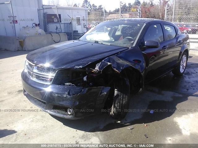 1C3CDZEG1CN315204 - 2012 DODGE AVENGER SXT BLUE photo 2