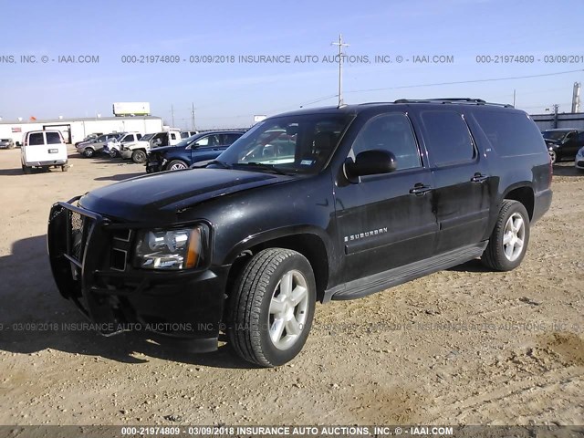 3GNFK16357G164045 - 2007 CHEVROLET SUBURBAN K1500 BLACK photo 2