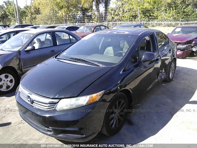 2HGFB2F90CH516494 - 2012 HONDA CIVIC EXL BLACK photo 2