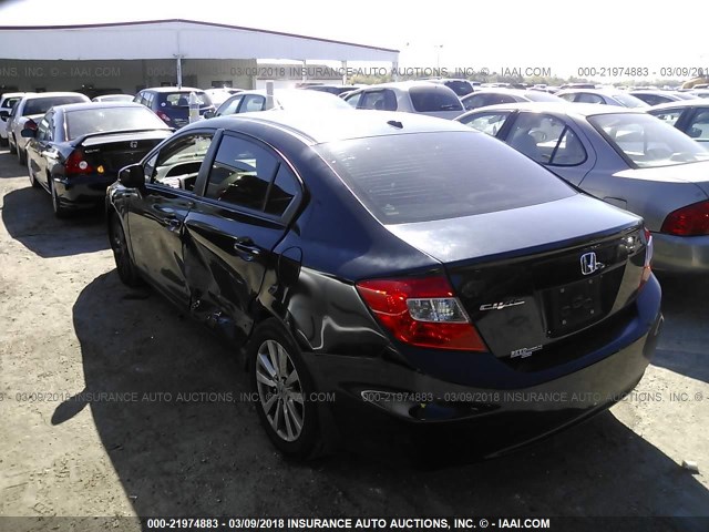 2HGFB2F90CH516494 - 2012 HONDA CIVIC EXL BLACK photo 3