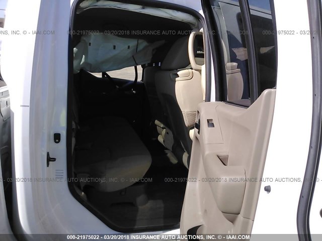 1N6AD0ER6CC483087 - 2012 NISSAN FRONTIER S/SV/SL/PRO-4X WHITE photo 8