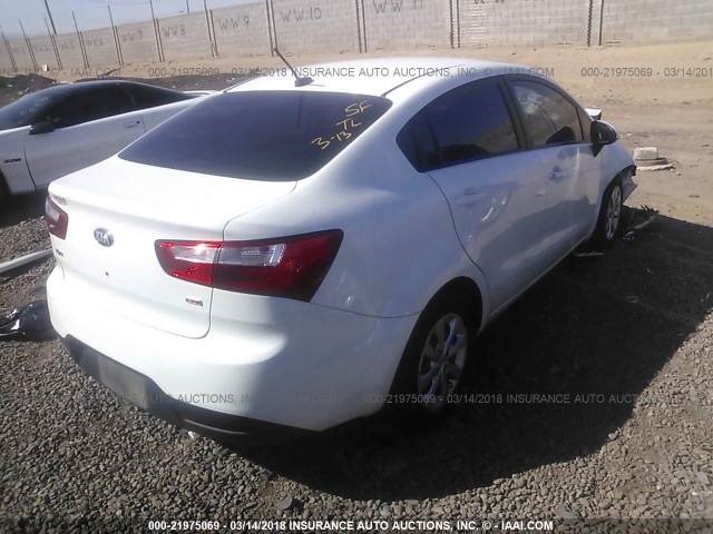 KNADM4A30D6211589 - 2013 KIA RIO LX WHITE photo 4