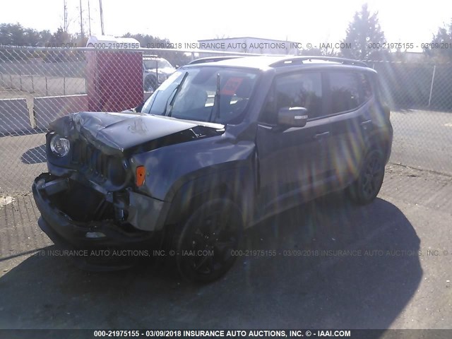 ZACCJBBT1GPD24172 - 2016 JEEP RENEGADE LATITUDE GRAY photo 2