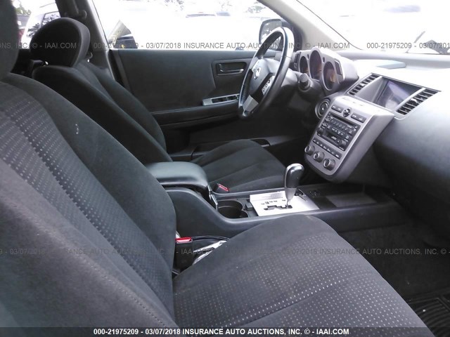 JN8AZ08TX4W211478 - 2004 NISSAN MURANO SL/SE SILVER photo 5