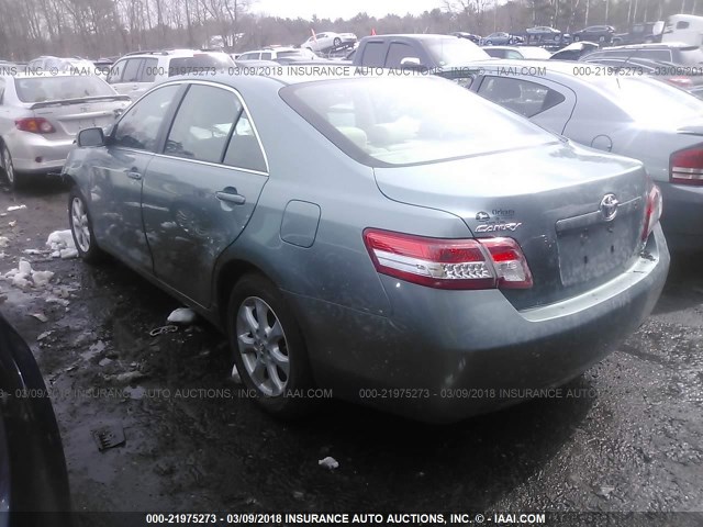 4T4BF3EKXBR159222 - 2011 TOYOTA CAMRY SE/LE/XLE 绿色 照片 3