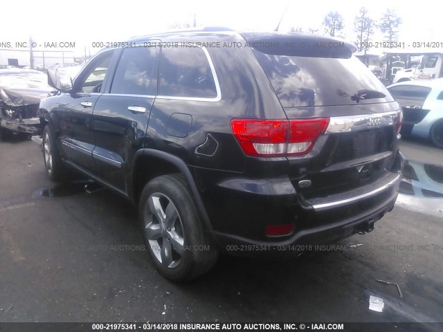 1C4RJECT6DC621335 - 2013 JEEP GRAND CHEROKEE OVERLAND BLACK photo 3