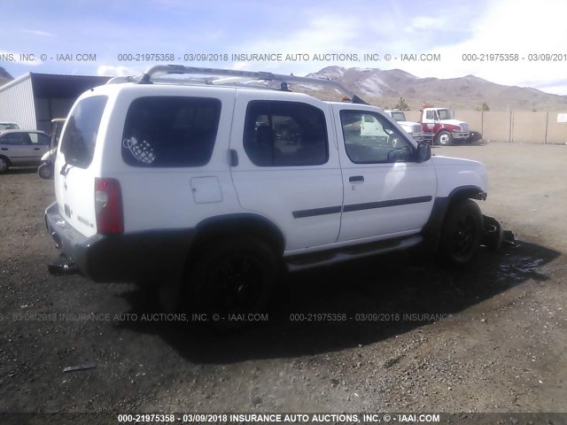 5N1ED28Y2YC566117 - 2000 NISSAN XTERRA XE/SE WHITE photo 4