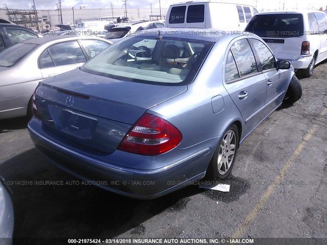 WDBUF65JX3A322615 - 2003 MERCEDES-BENZ E 320 BLUE photo 4