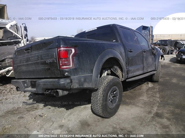 1FTFW1RG0JFB10057 - 2018 FORD F150 RAPTOR BLACK photo 4