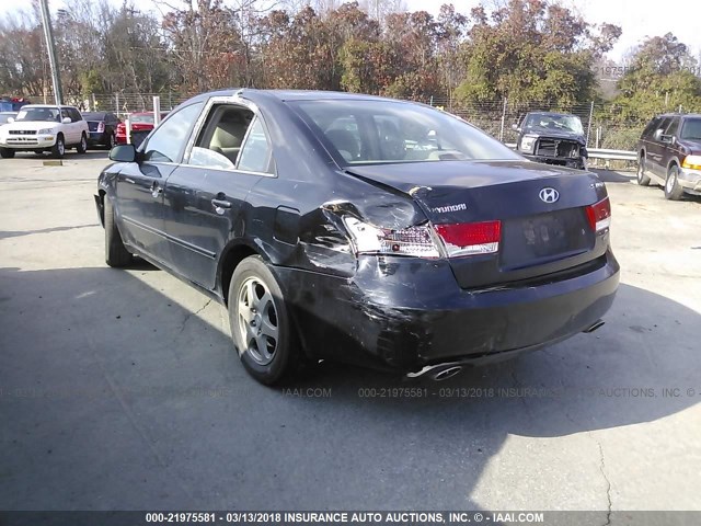 5NPEU46F96H153971 - 2006 HYUNDAI SONATA GLS/LX BLACK photo 3