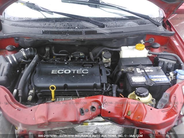 KL1TD66E59B339370 - 2009 CHEVROLET AVEO LS/LT RED photo 10