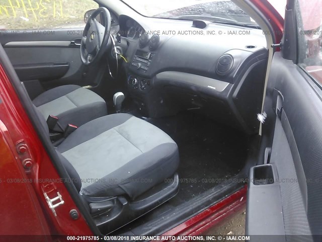 KL1TD66E59B339370 - 2009 CHEVROLET AVEO LS/LT RED photo 5