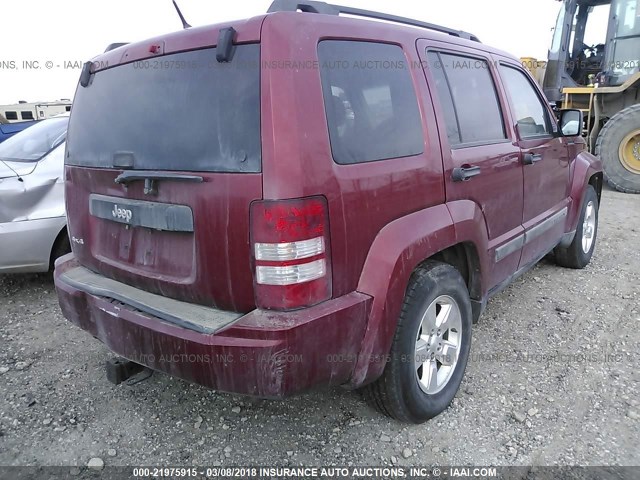 1J4PN2GK7BW516384 - 2011 JEEP LIBERTY SPORT MAROON photo 4