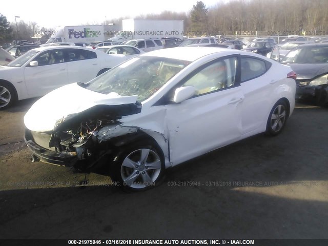 5NPDH4AE8DH452315 - 2013 HYUNDAI ELANTRA GLS/LIMITED WHITE photo 2