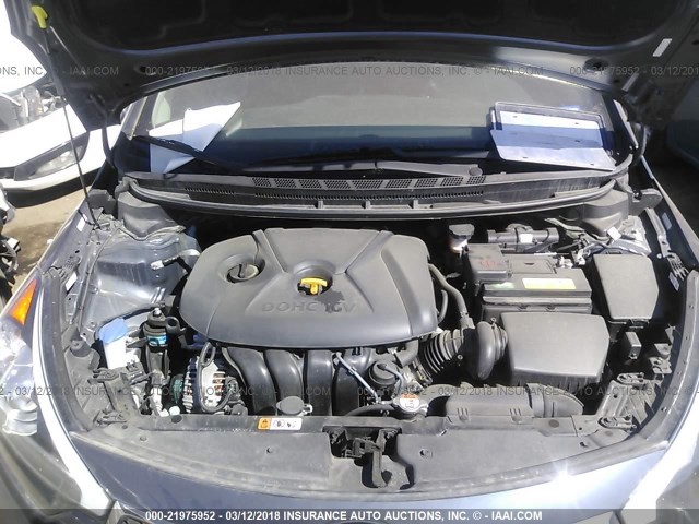 KNAFK4A68G5617011 - 2016 KIA FORTE LX GRAY photo 10