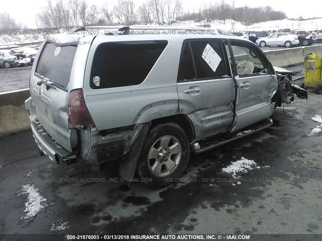 JTEBU17R448017376 - 2004 TOYOTA 4RUNNER LIMITED SILVER photo 4