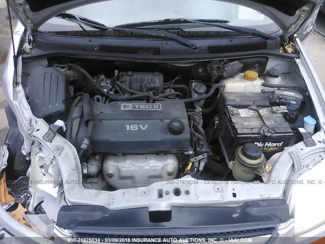 KL1TD566X6B535092 - 2006 CHEVROLET AVEO LS SILVER photo 10