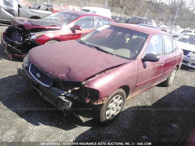 3N1CB51D9YL304726 - 2000 NISSAN SENTRA XE/GXE BURGUNDY photo 2