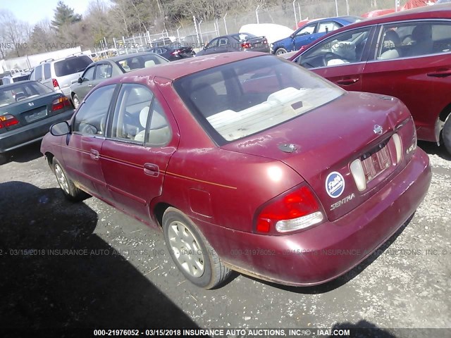 3N1CB51D9YL304726 - 2000 NISSAN SENTRA XE/GXE BURGUNDY photo 3