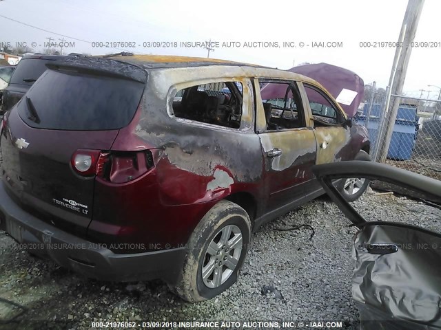 1GNKRGEDXBJ194656 - 2011 CHEVROLET TRAVERSE LT BURGUNDY photo 4