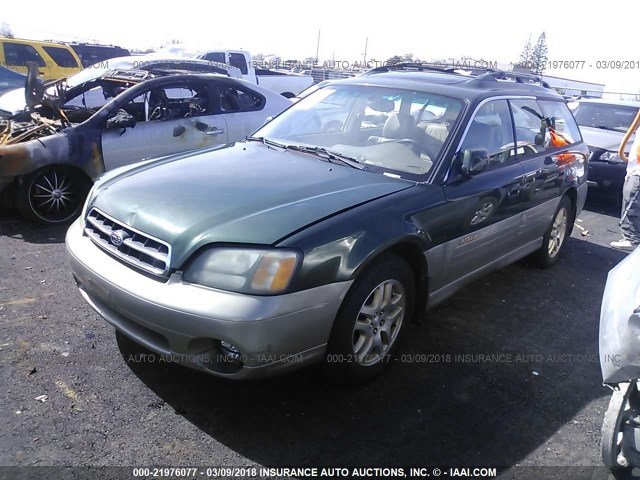 4S3BH686217662040 - 2001 SUBARU LEGACY OUTBACK LIMITED GREEN photo 2