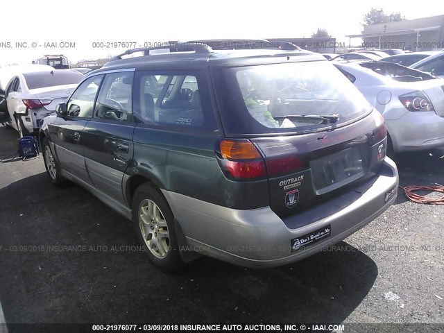 4S3BH686217662040 - 2001 SUBARU LEGACY OUTBACK LIMITED GREEN photo 3