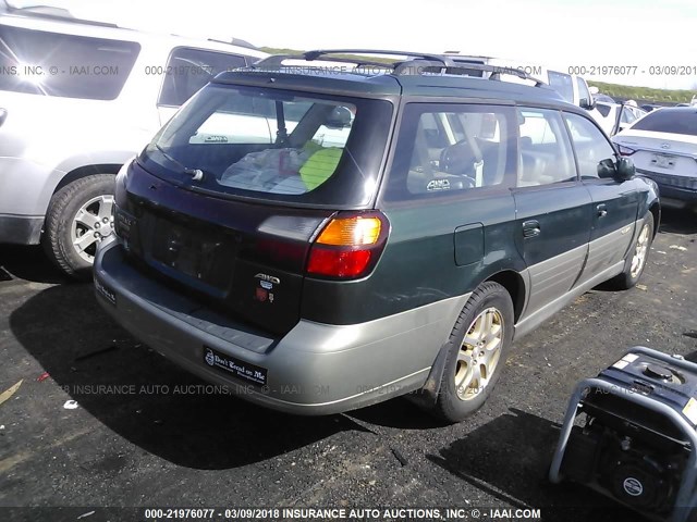 4S3BH686217662040 - 2001 SUBARU LEGACY OUTBACK LIMITED GREEN photo 4