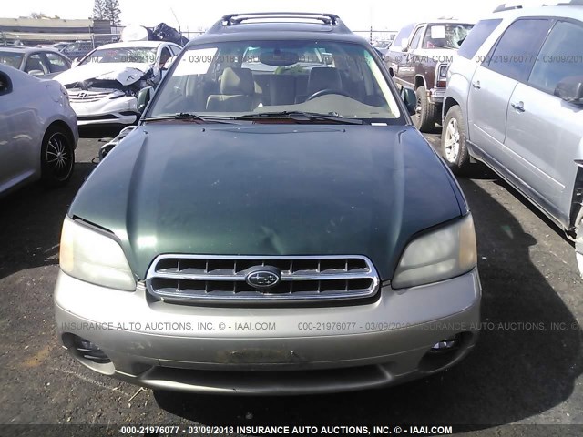4S3BH686217662040 - 2001 SUBARU LEGACY OUTBACK LIMITED GREEN photo 6