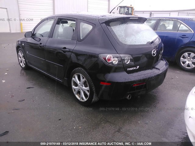 JM1BK343371645092 - 2007 MAZDA 3 HATCHBACK BLACK photo 3