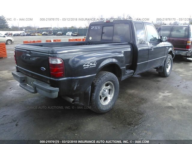 1FTZR15E21TA46906 - 2001 FORD RANGER SUPER CAB BLACK photo 4