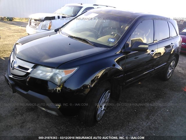 2HNYD28307H530566 - 2007 ACURA MDX TECHNOLOGY BLACK photo 2