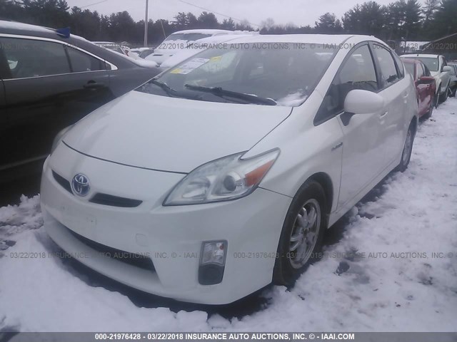 JTDKN3DU6A0136546 - 2010 TOYOTA PRIUS WHITE photo 2