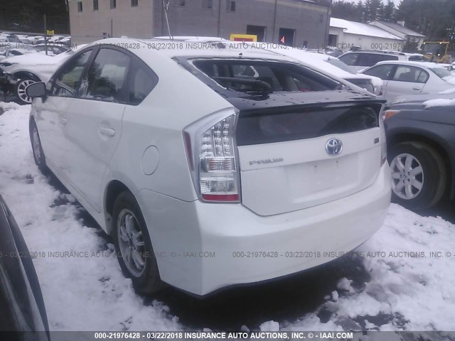 JTDKN3DU6A0136546 - 2010 TOYOTA PRIUS WHITE photo 3