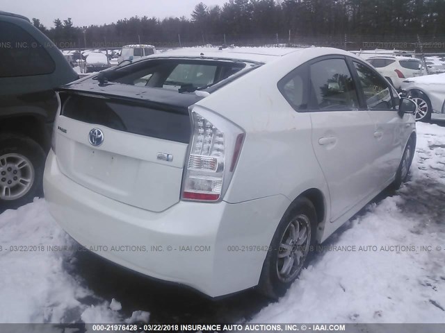 JTDKN3DU6A0136546 - 2010 TOYOTA PRIUS WHITE photo 4