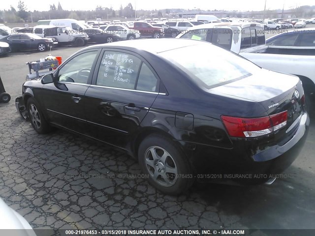 5NPEU46F86H104244 - 2006 HYUNDAI SONATA GLS/LX BLACK photo 3