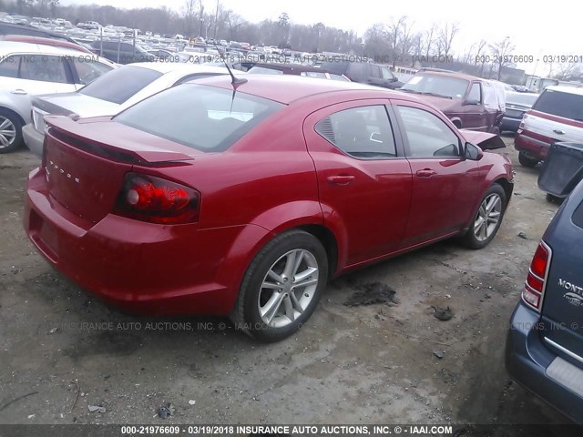 1B3BD1FG2BN510879 - 2011 DODGE AVENGER MAINSTREET RED photo 4