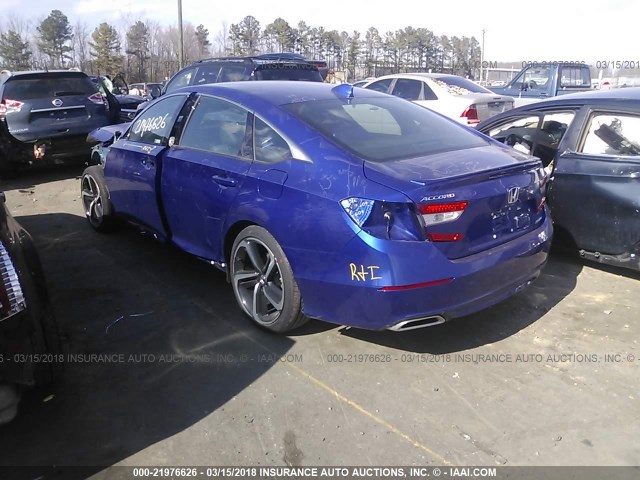 1HGCV1F35JA074582 - 2018 HONDA ACCORD SPORT 蓝色 照片 3