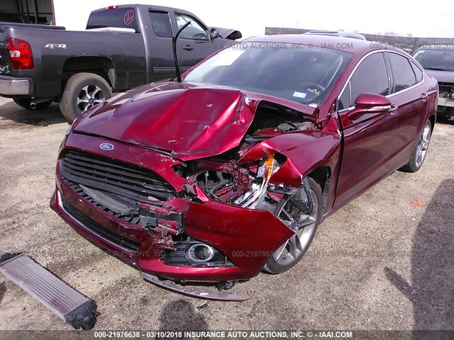 3FA6P0D92ER398033 - 2014 FORD FUSION TITANIUM RED photo 2