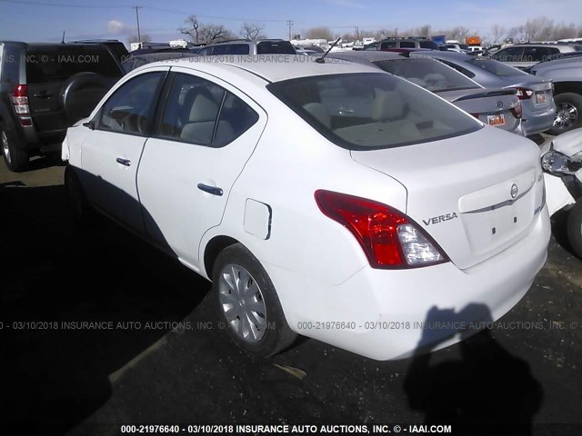 3N1CN7AP1CL839975 - 2012 NISSAN VERSA S/SV/SL WHITE photo 3