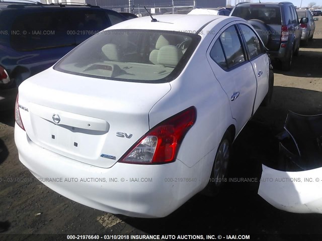 3N1CN7AP1CL839975 - 2012 NISSAN VERSA S/SV/SL WHITE photo 4