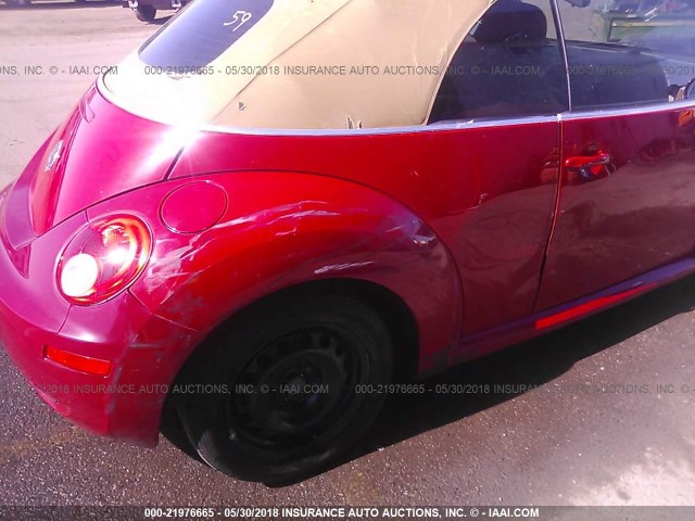 3VWPF31Y06M319694 - 2006 VOLKSWAGEN NEW BEETLE CONVERTIBLE RED photo 6