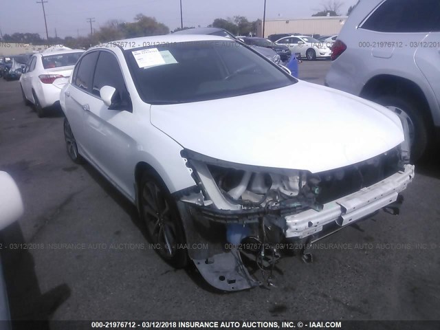 1HGCR2F50EA255008 - 2014 HONDA ACCORD SPORT WHITE photo 1