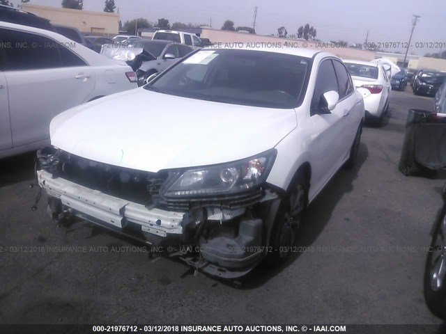 1HGCR2F50EA255008 - 2014 HONDA ACCORD SPORT WHITE photo 2