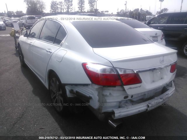 1HGCR2F50EA255008 - 2014 HONDA ACCORD SPORT WHITE photo 3