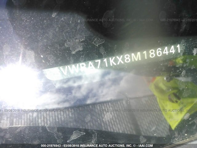 3VWRA71KX8M186441 - 2008 VOLKSWAGEN JETTA WOLFSBURG 银色 照片 9