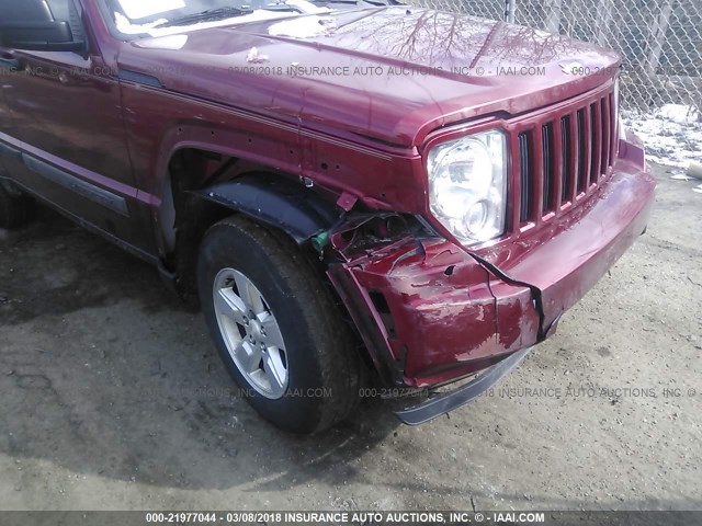 1C4PJMAK8CW152032 - 2012 JEEP LIBERTY SPORT RED photo 6