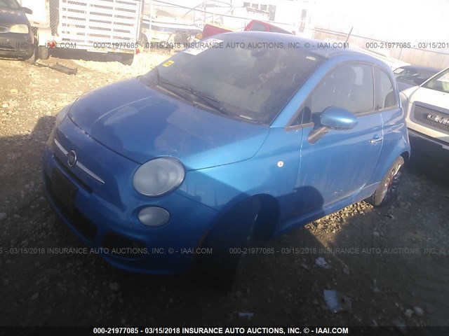 3C3CFFBR3FT690093 - 2015 FIAT 500 SPORT BLUE photo 2